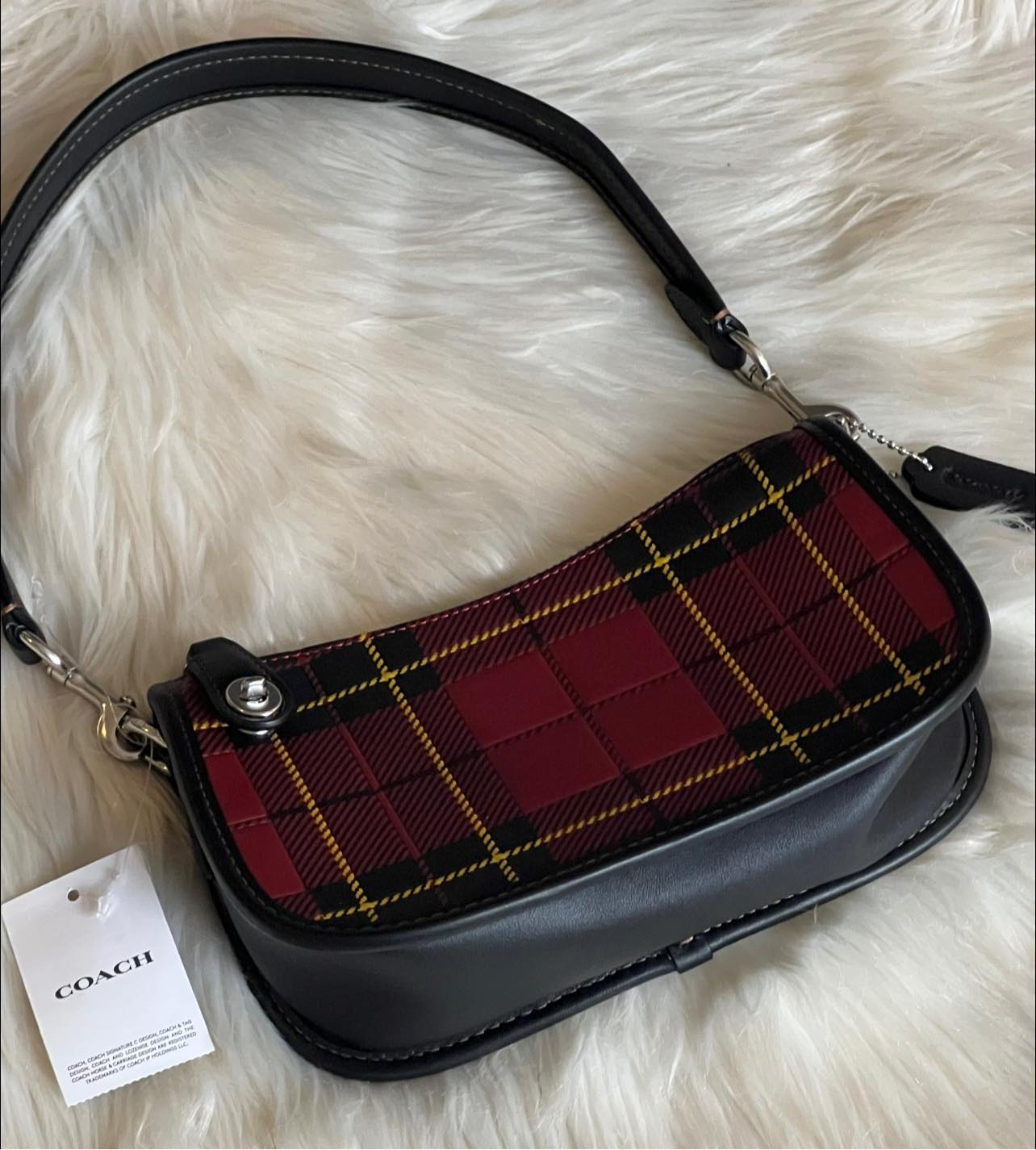 Coach Swinger 20 with Plaid Print