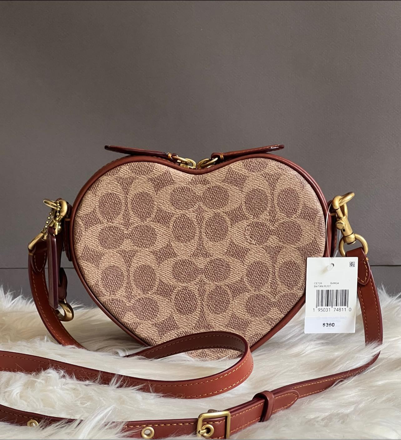 Coach NORTH SOUTH CROSSBODY in brown and tan with signature outlet coach C logo print