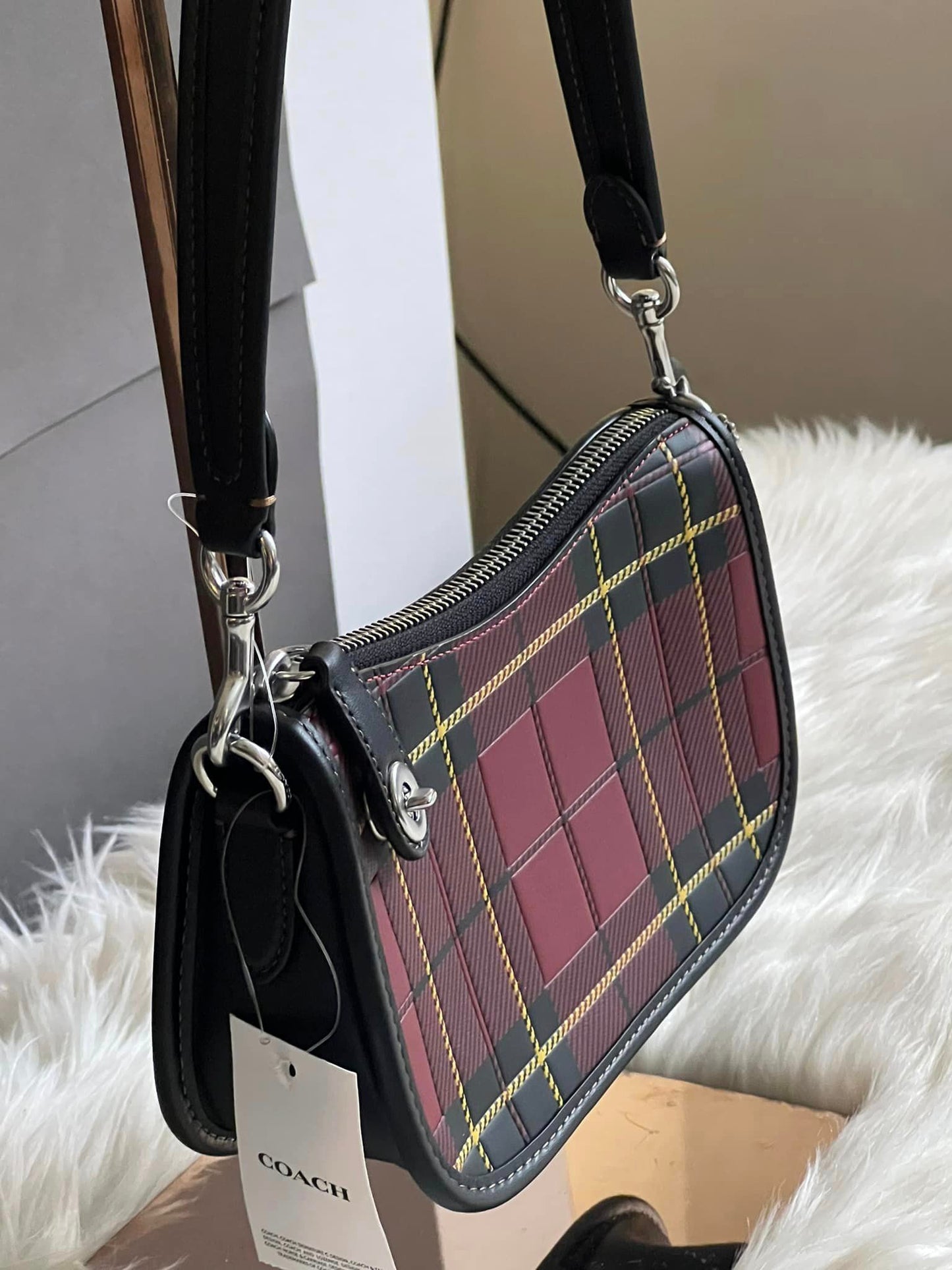 Coach Swinger 20 with Plaid Print