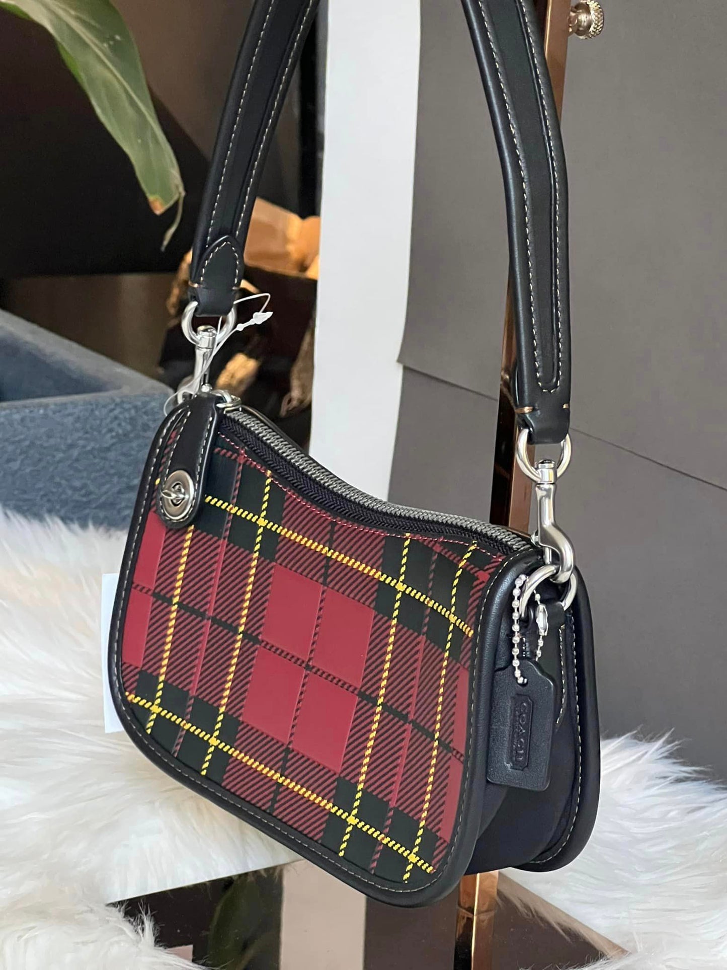 Coach Swinger 20 with Plaid Print