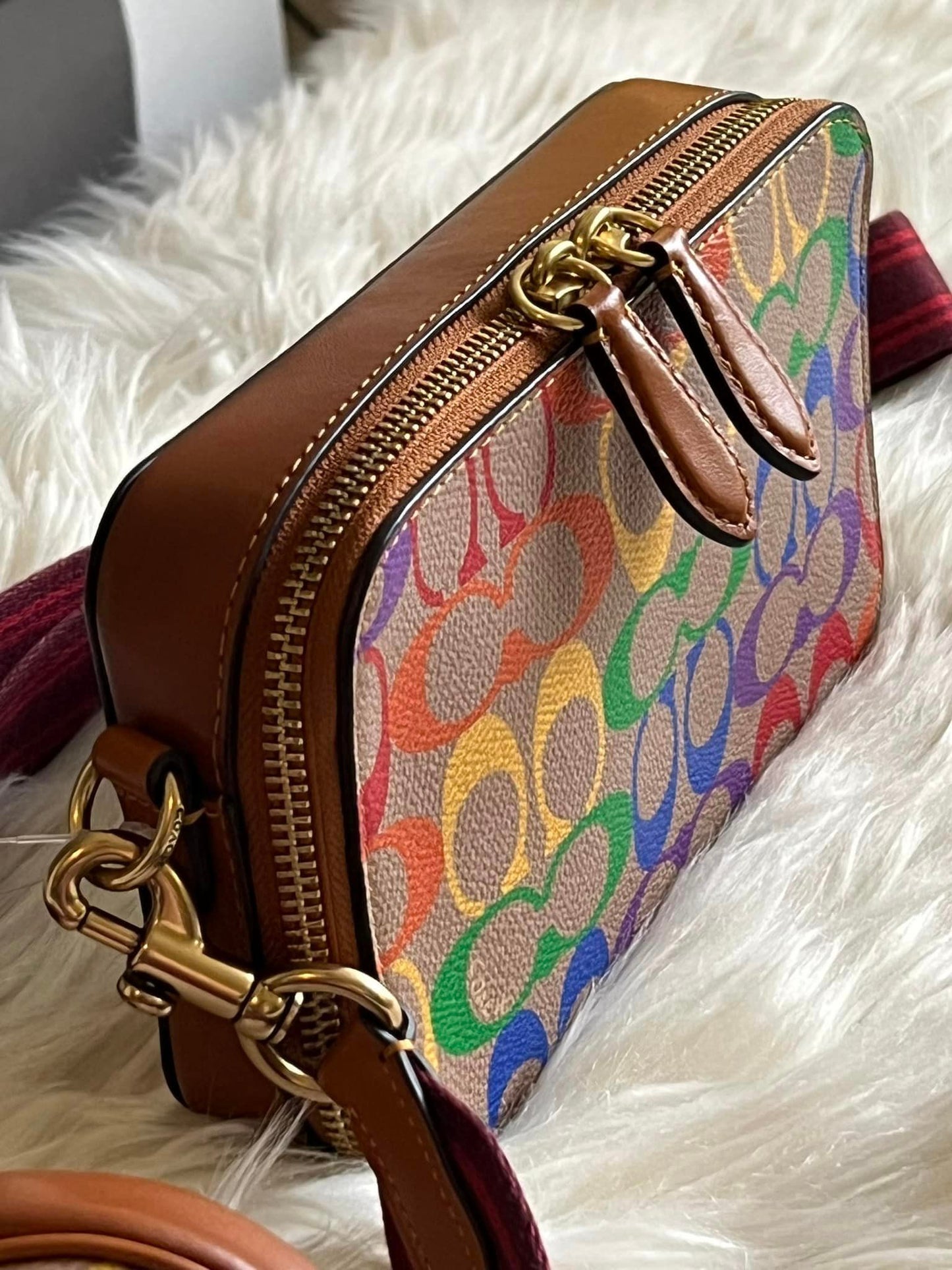 Coach Charter Slim Crossbody in Rainbow Signature Canvas