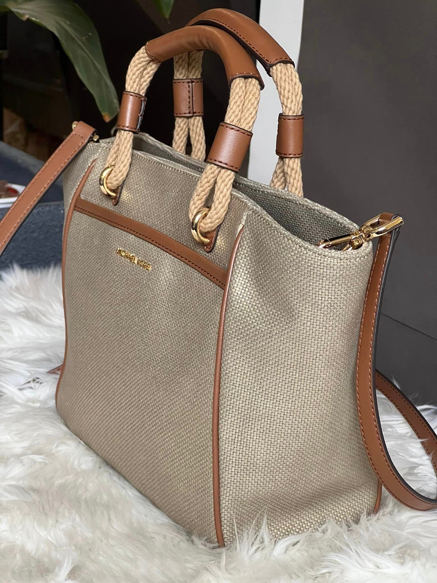 Michael Michael Kors Talia Small Cotton Canvas Tote Bag