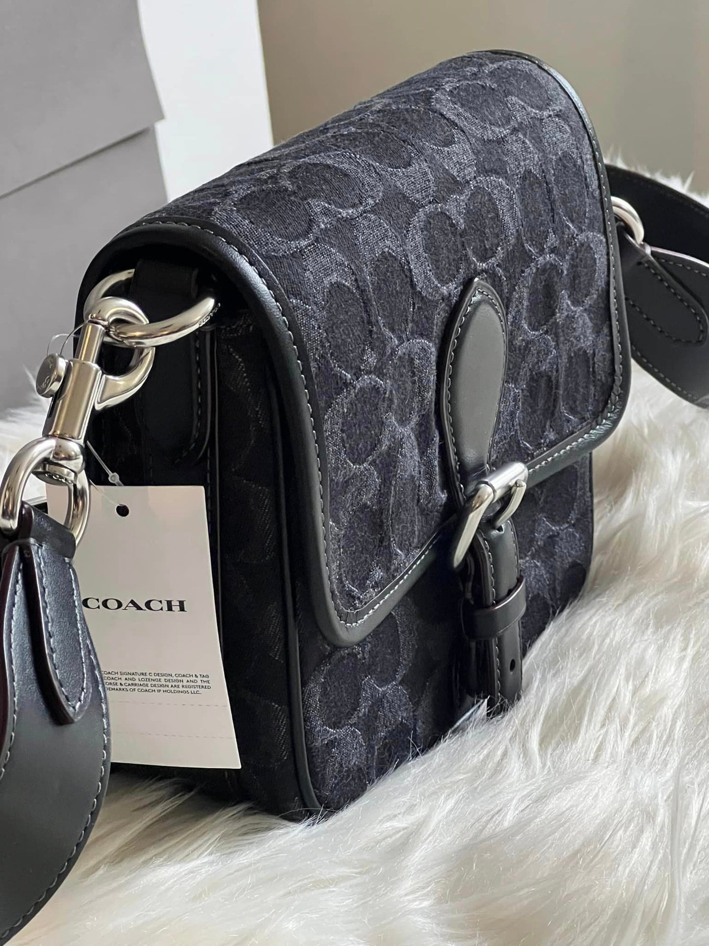 Coach Frankie Crossbody 18 in Signature Denim