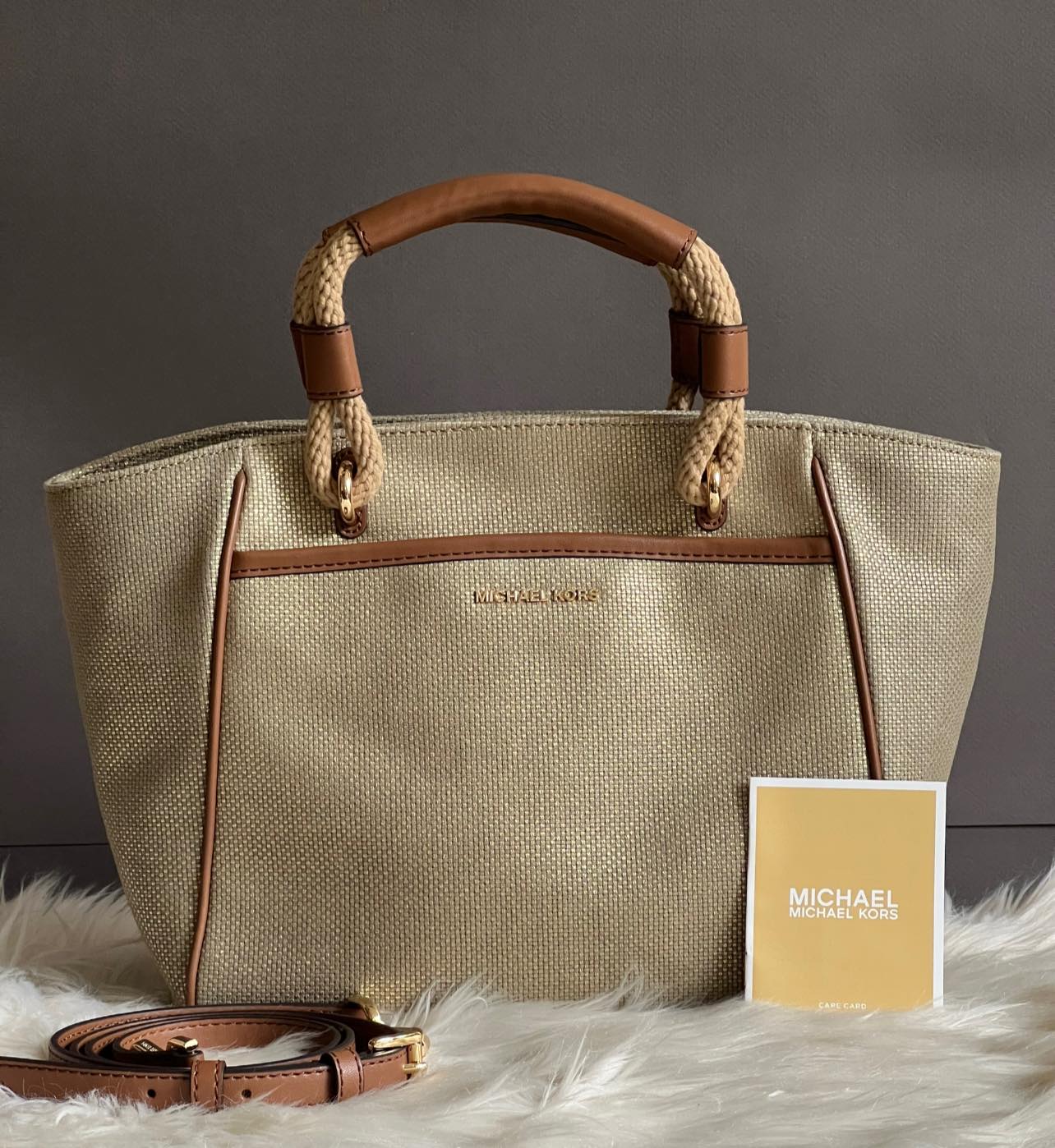 Metallic michael hot sale kors tote