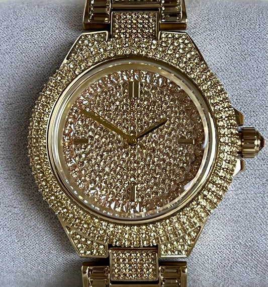 Michael Kors Women’s Oversized Camille Pavé Gold-Tone Watch