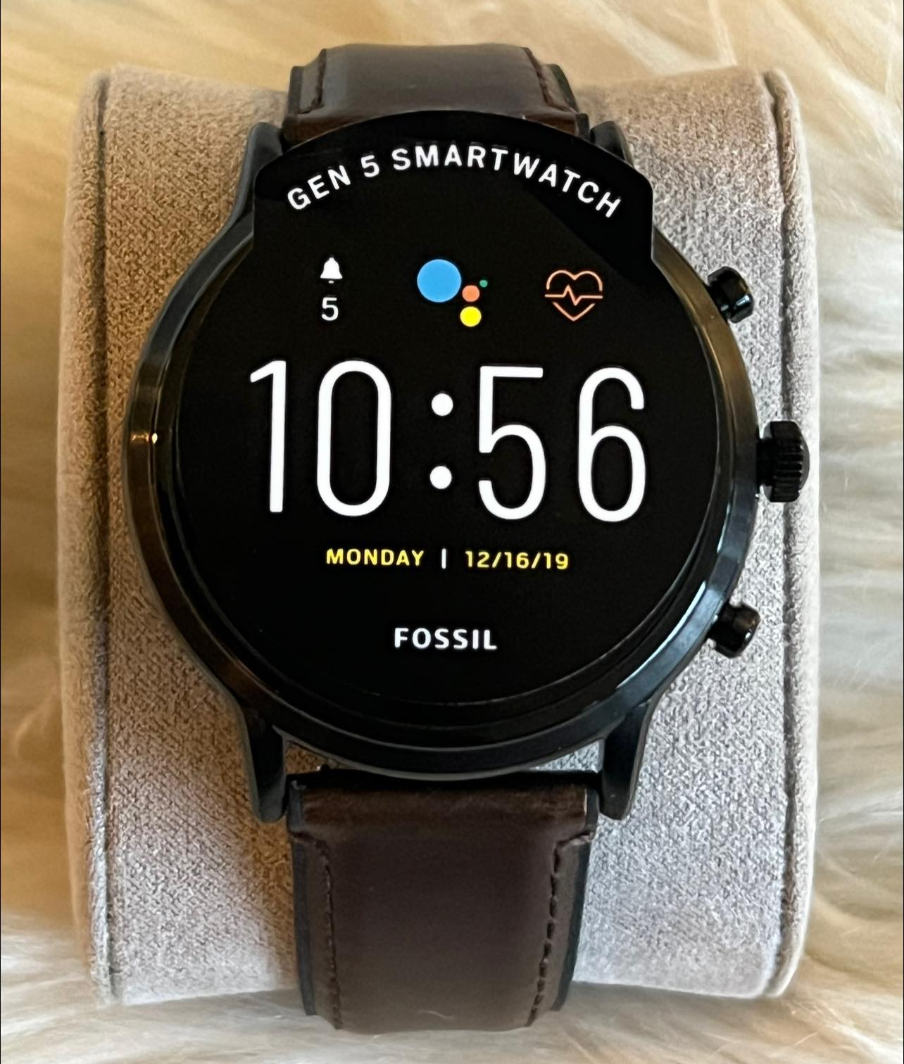 Fossil Gen 5 The Carlyle HR Smartwatch Dark Brown Leather