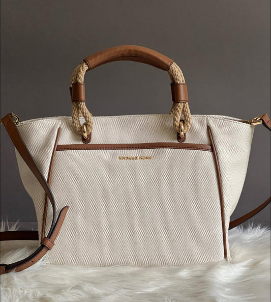 Michael Kors Talia Small Cotton Canvas Tote Bag