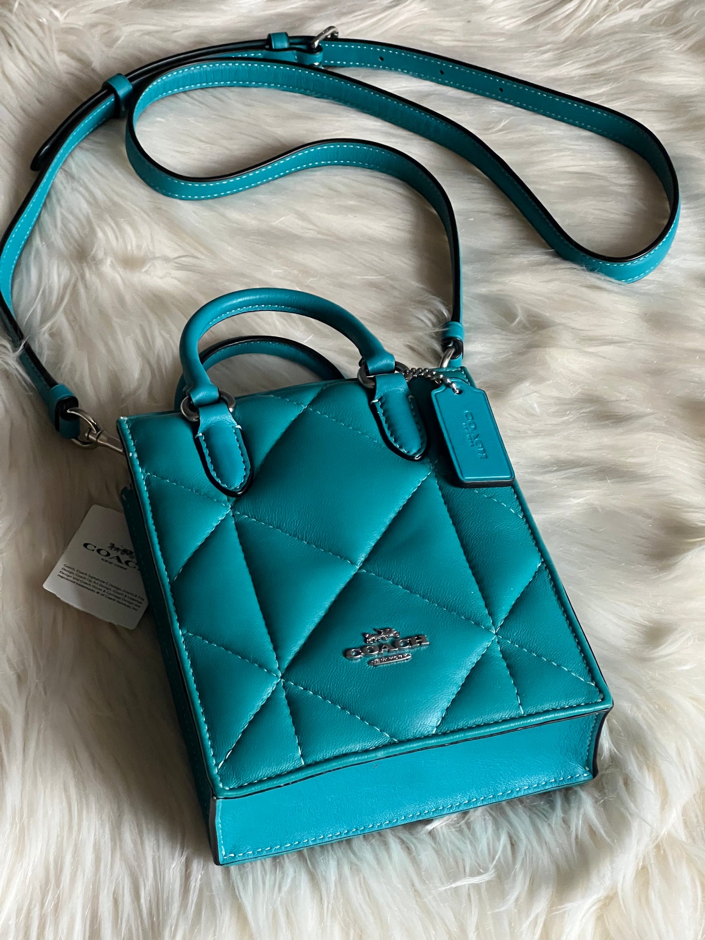 Coach North South Mini Tote with Puffy Diamond Quilting