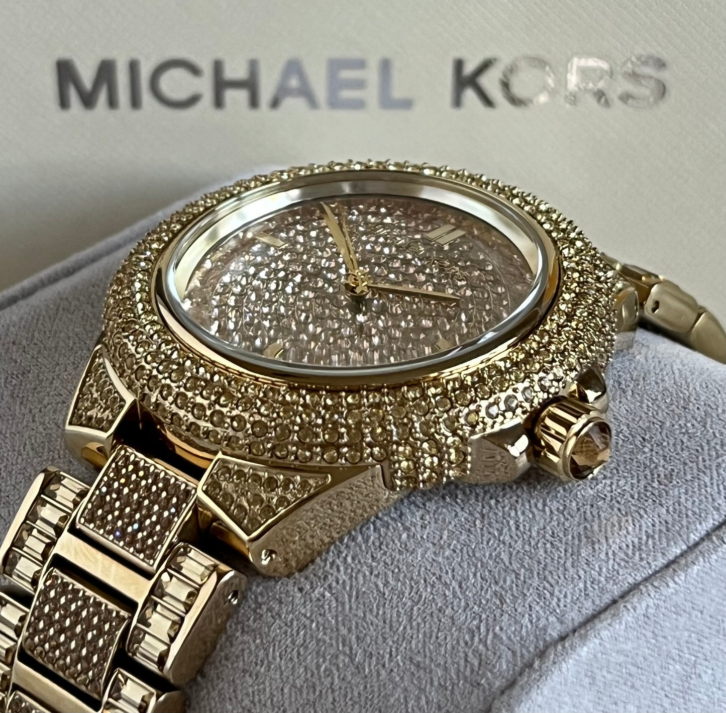 Michael Kors Women’s Oversized Camille Pavé Gold-Tone Watch