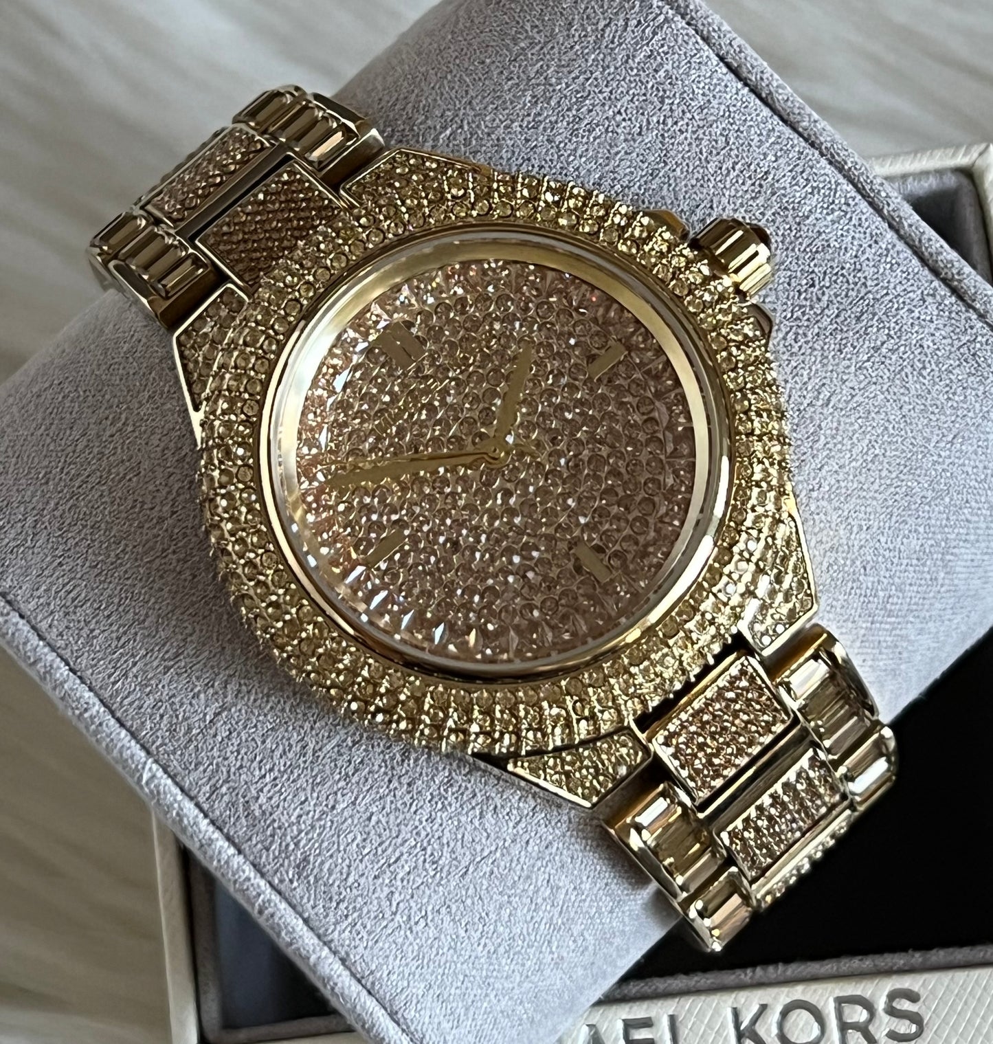 Michael Kors Women’s Oversized Camille Pavé Gold-Tone Watch