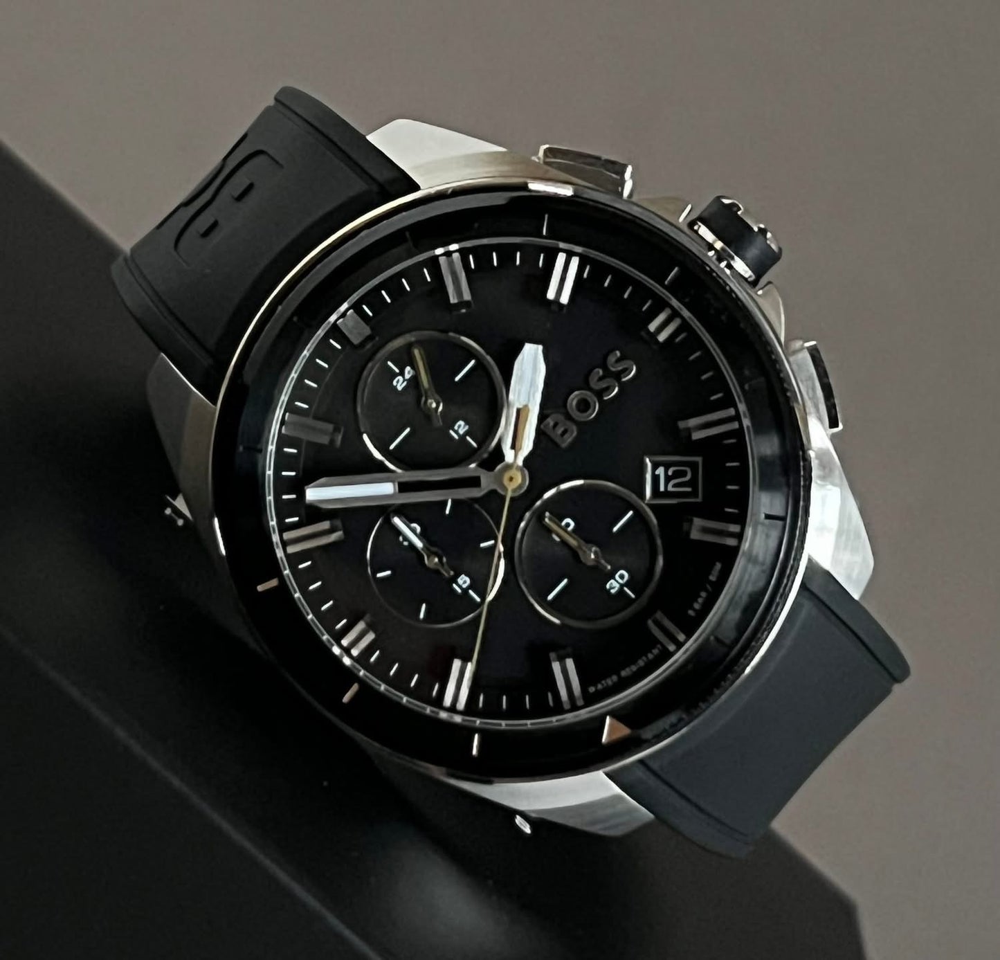 Hugo Boss Men’s Volane Black Silicone Chronograph Watch