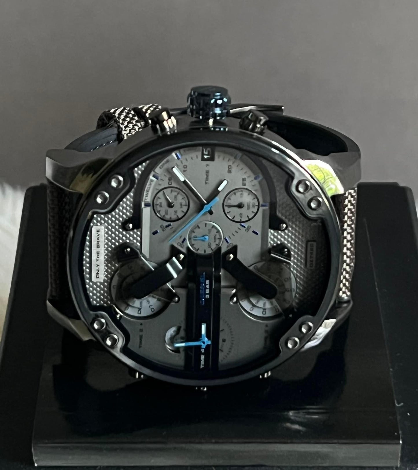 Diesel Men’s Mr. Daddy 2.0 Chronograph Black and Gray Silicone Watch