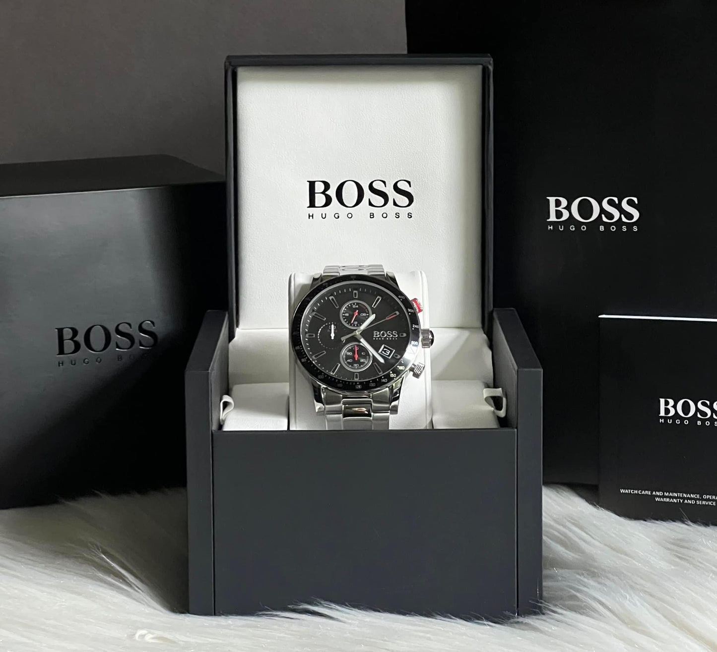 Hugo Boss Men’s Rafale Black Dial Chronograph Watch