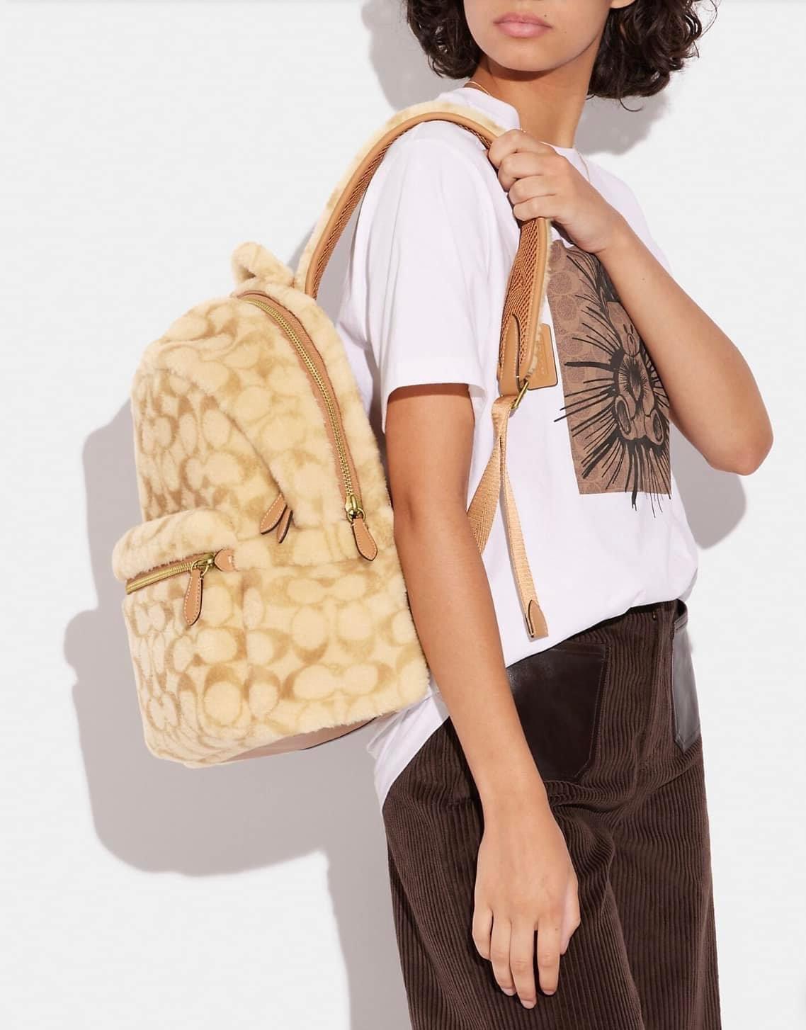 coach backpack leopard Coach Charter Backpack In Signature Shearling – Club de Mode