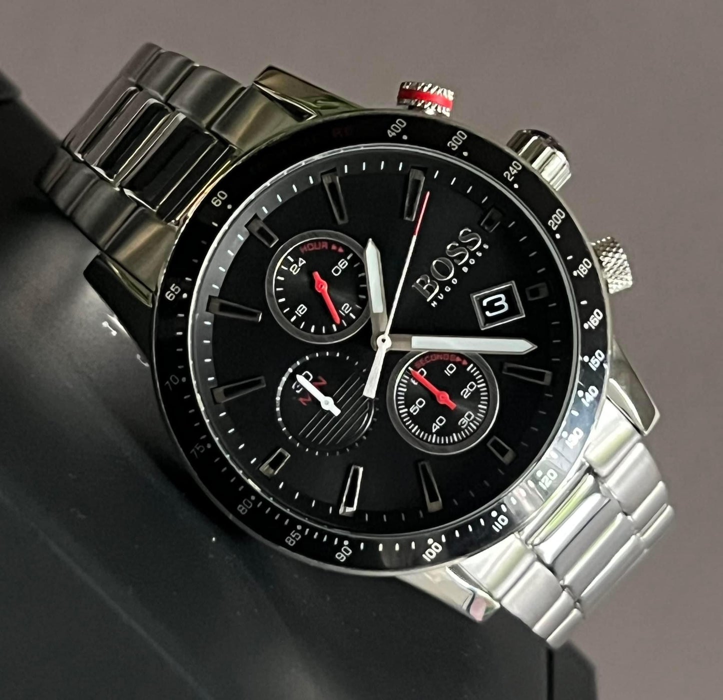 Hugo Boss Men’s Rafale Black Dial Chronograph Watch