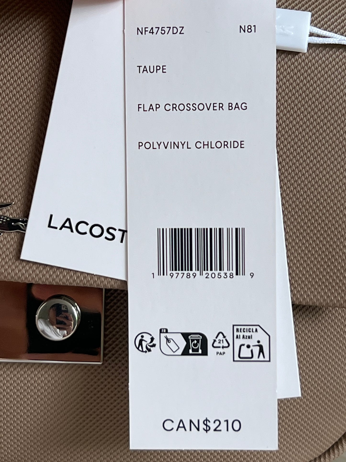 Lacoste Women's Flap Close Shoulder Bag