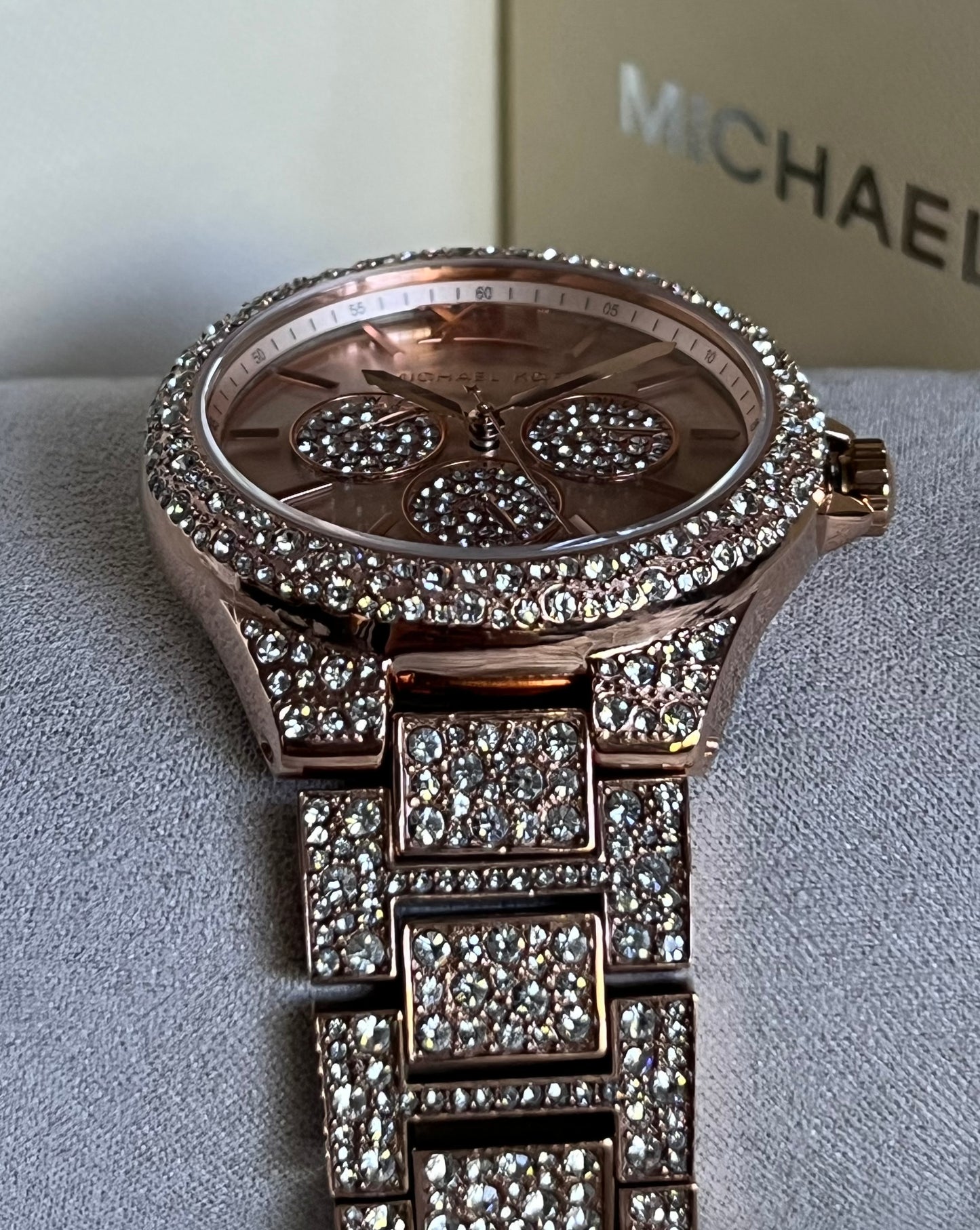 Michael Kors Oversized Camille Pavé Rose Gold-Tone Watch