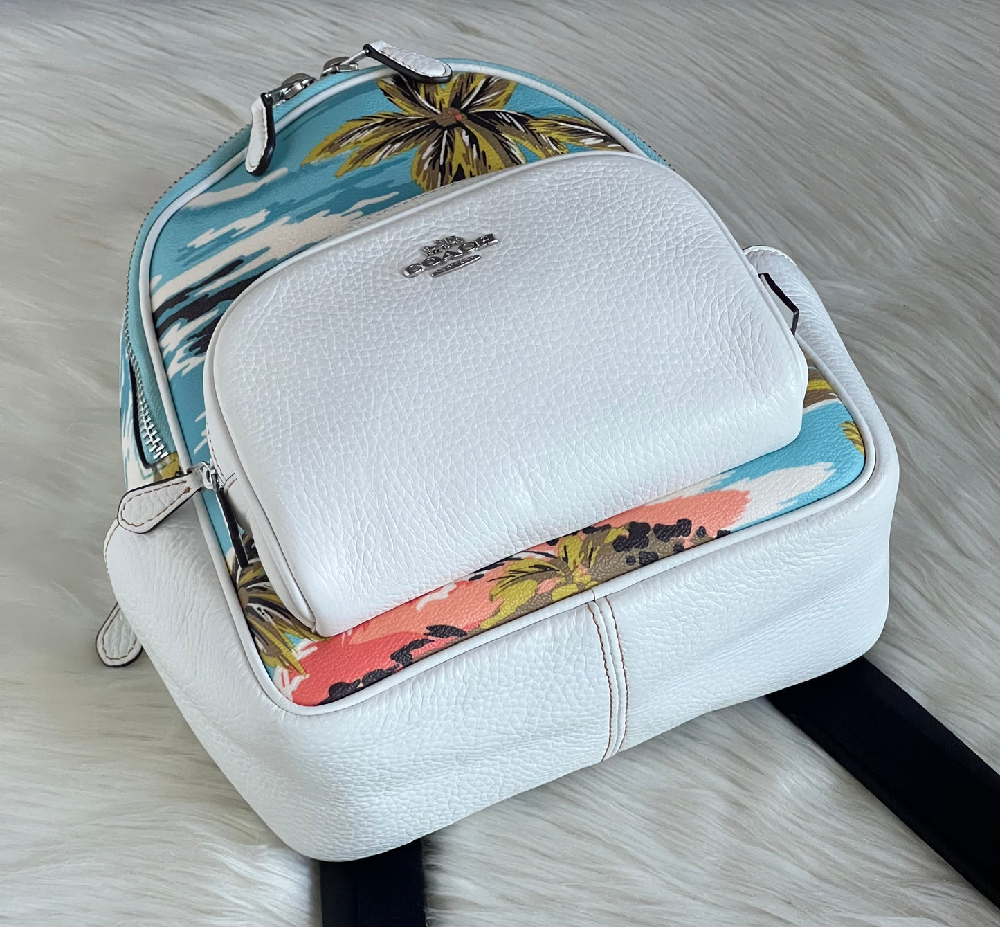 Coach Mini Court Backpack With Hawaiian Print