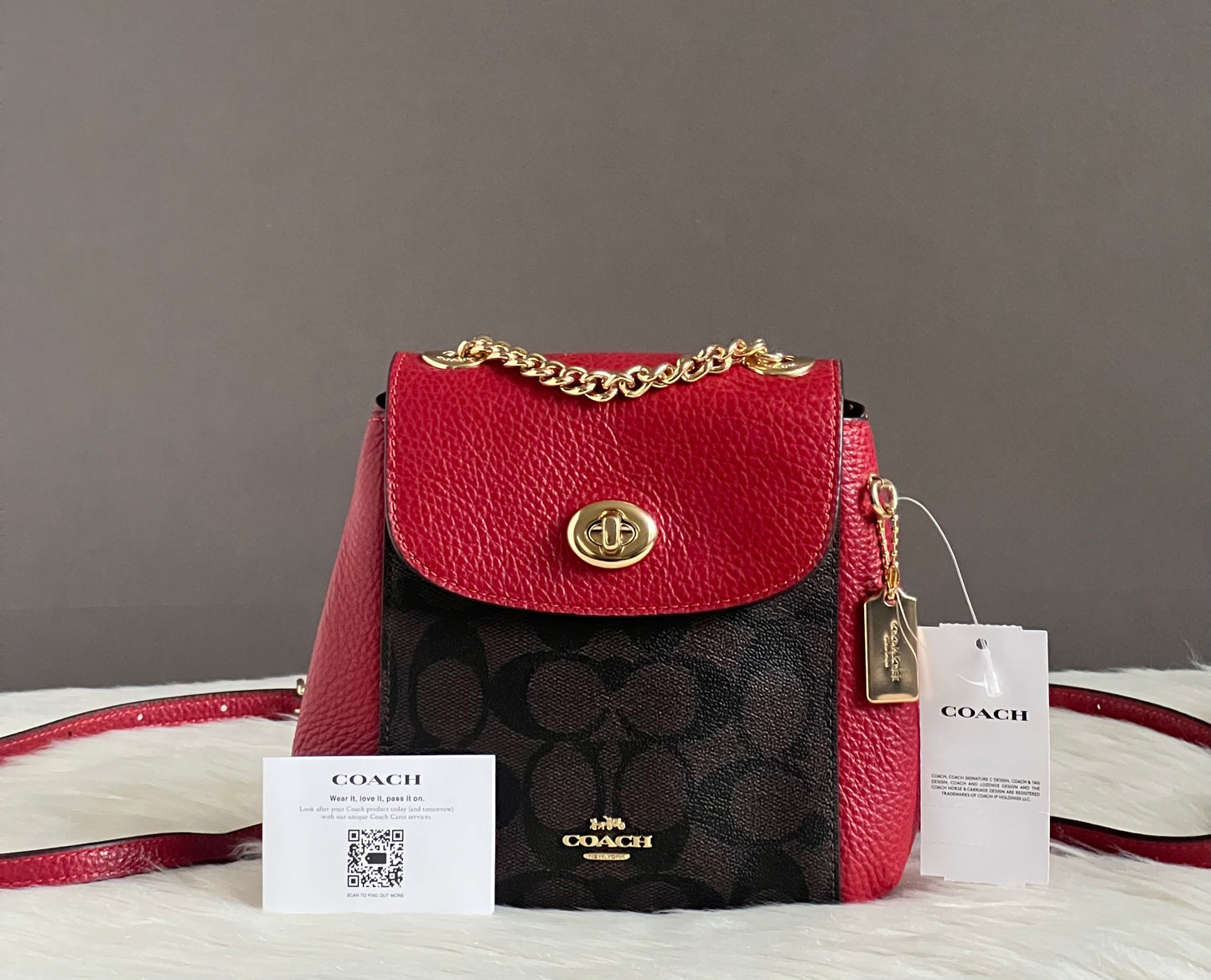 Coach Convertible Mini Backpack In Signature Canvas