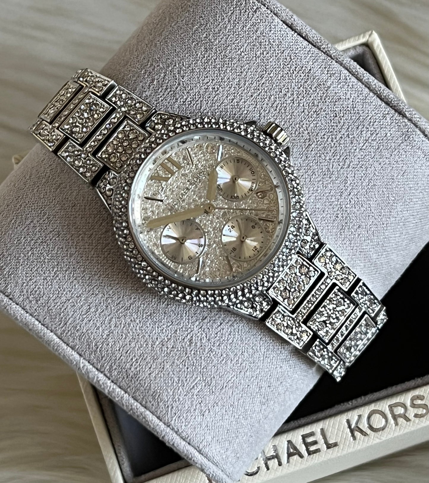 Michael Kors Women’s Mini Camille Pavé Silver-Tone Watch