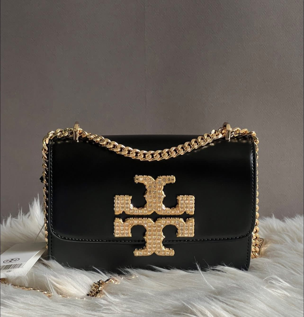 Tory Burch Eleanor Pave Spazzolato Small Convertible Shoulder Bag