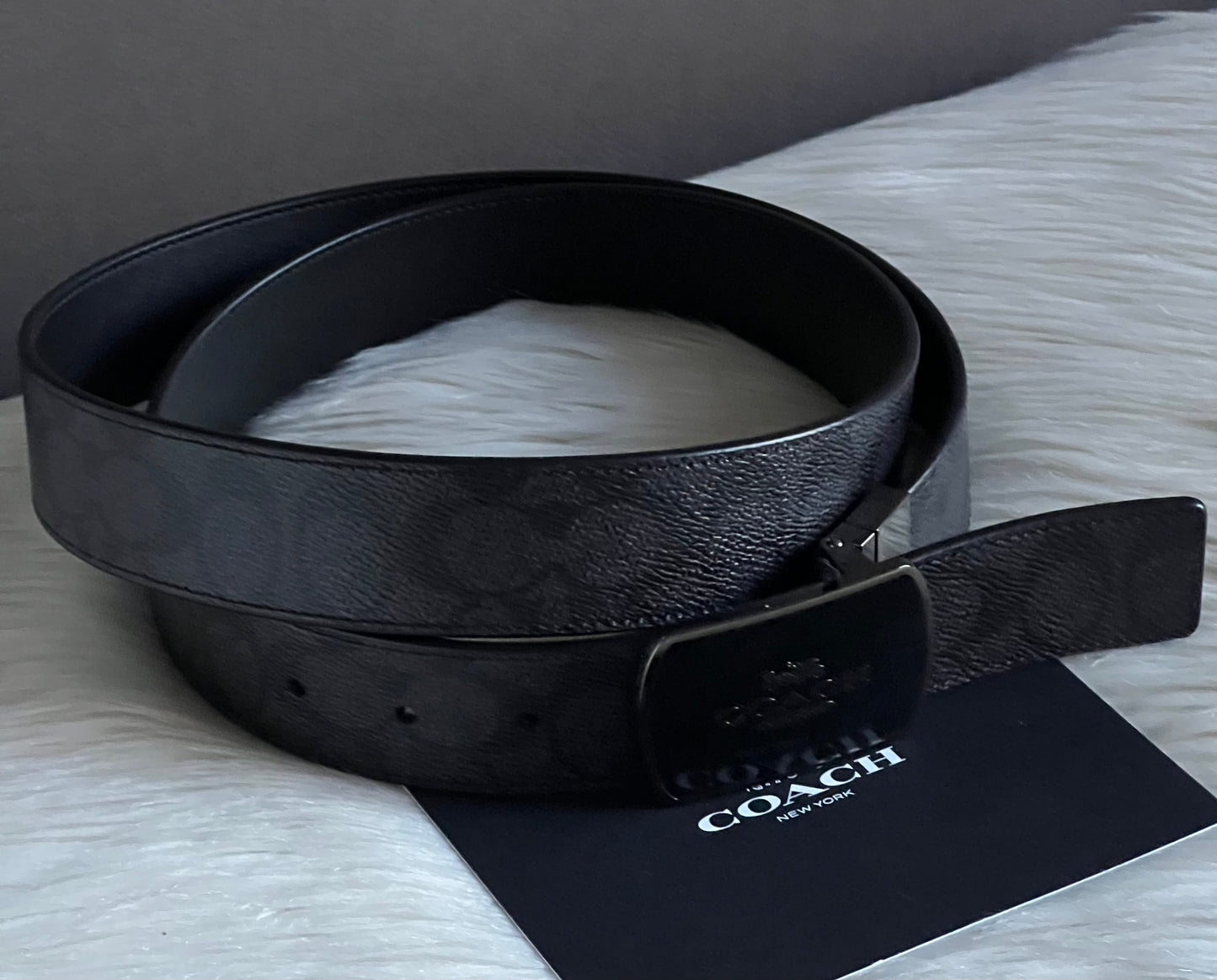 Plaque Buckle Cut To Size Reversible Belt