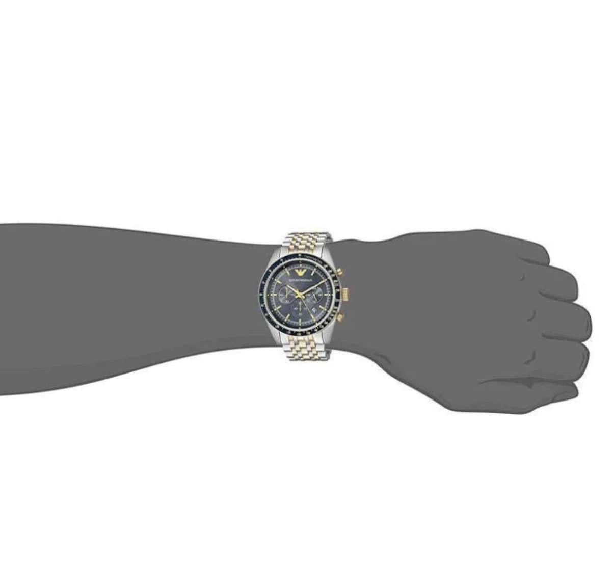 Emporio Armani Men's Tazio Chronograph Watch Two Tone