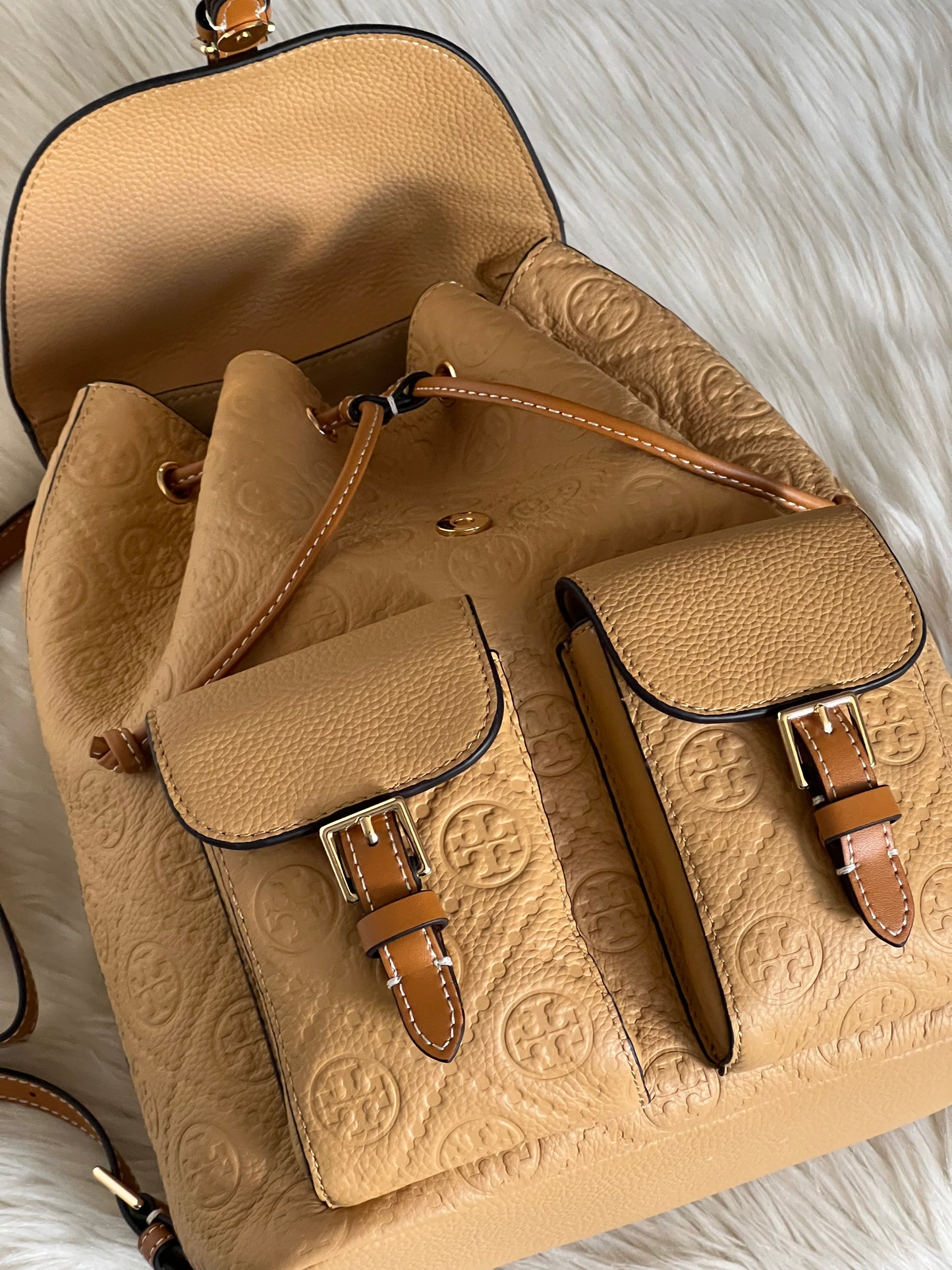 Tory Burch T Monogram Pebbled Backpack