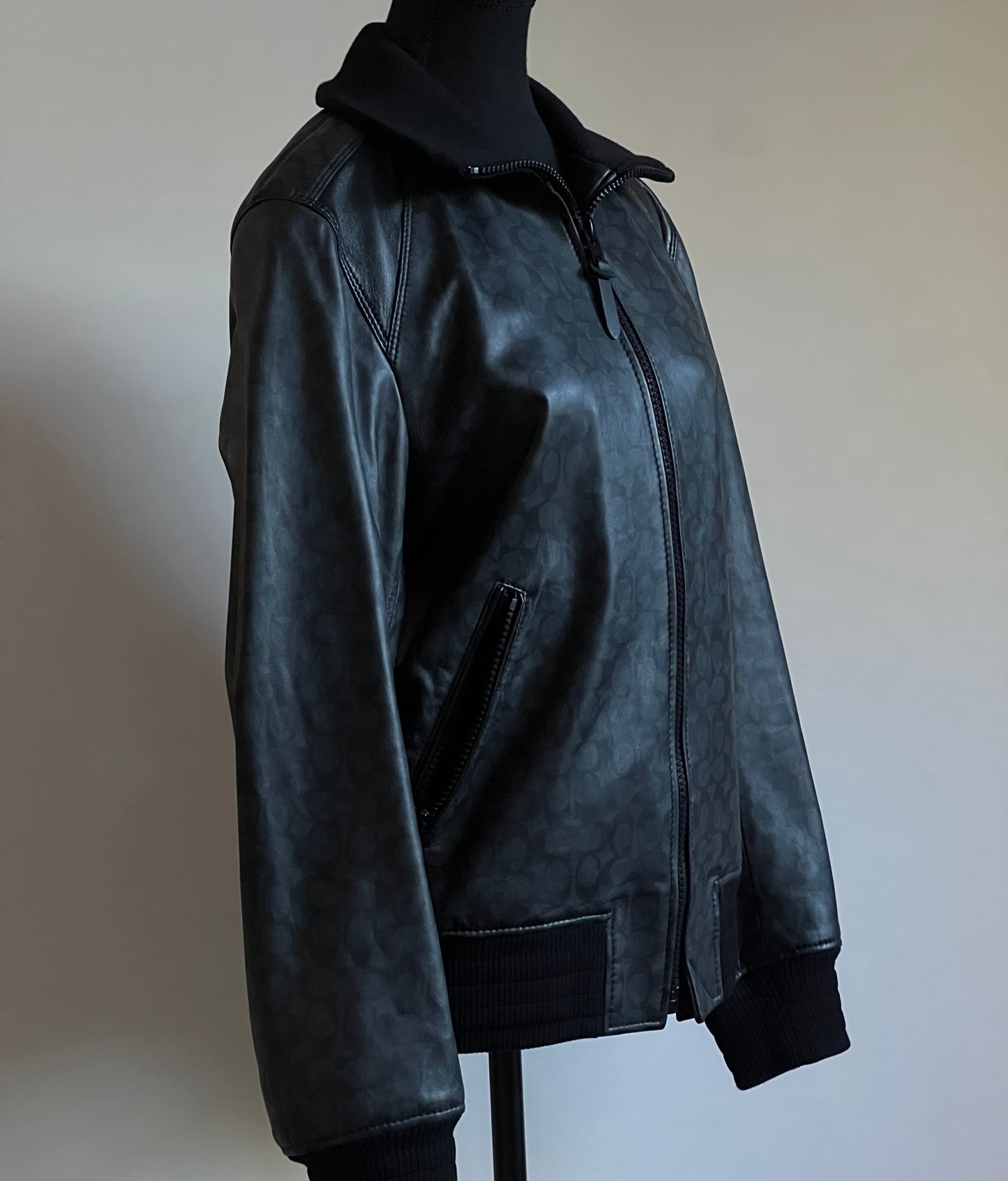 Coach Signature Leather Track Jacket