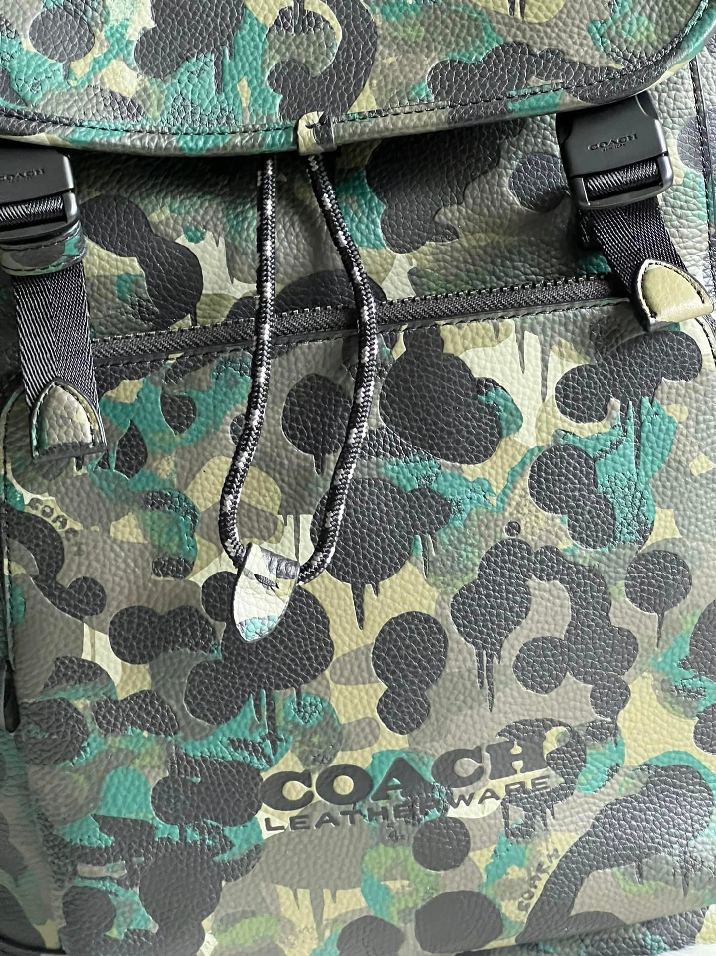 Coach League Flap Backpack with Camo Print