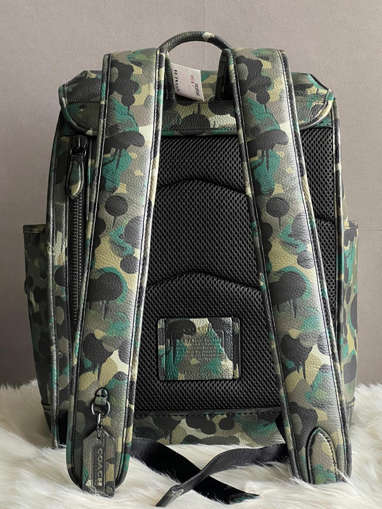 Coach League Flap Backpack with Camo Print