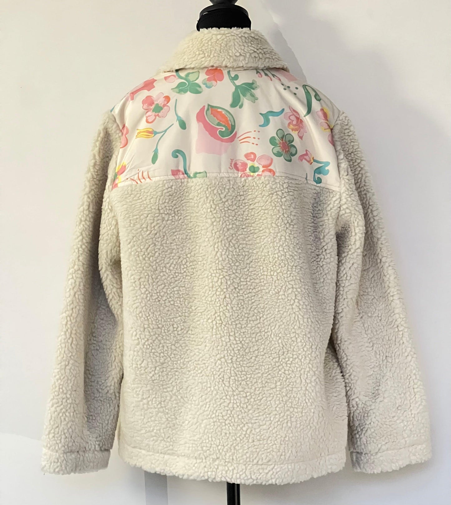 Coach Blocked Floral Sherpa Jacket