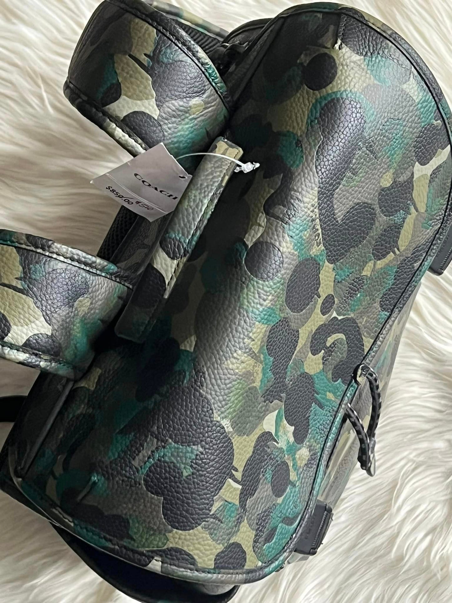 Coach League Flap Backpack with Camo Print