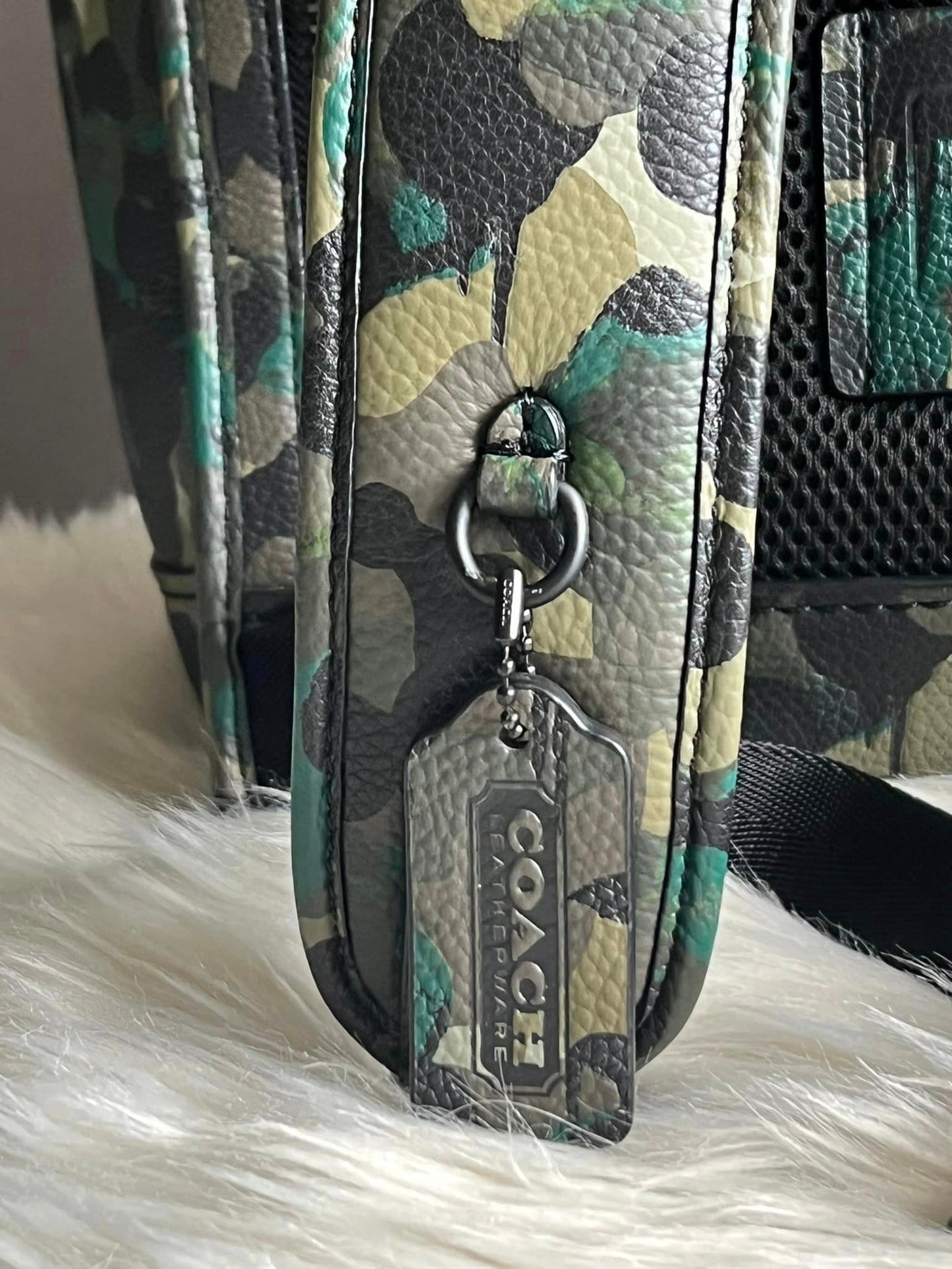 Coach League Flap Backpack with Camo Print