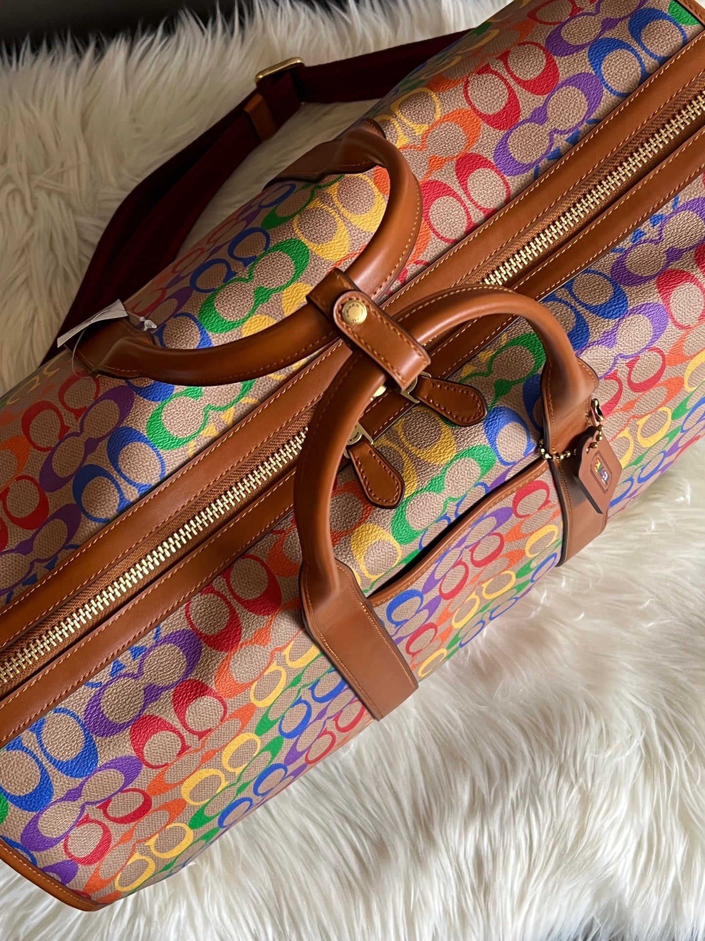 Coach Gotham Duffle in Rainbow Signature Canvas