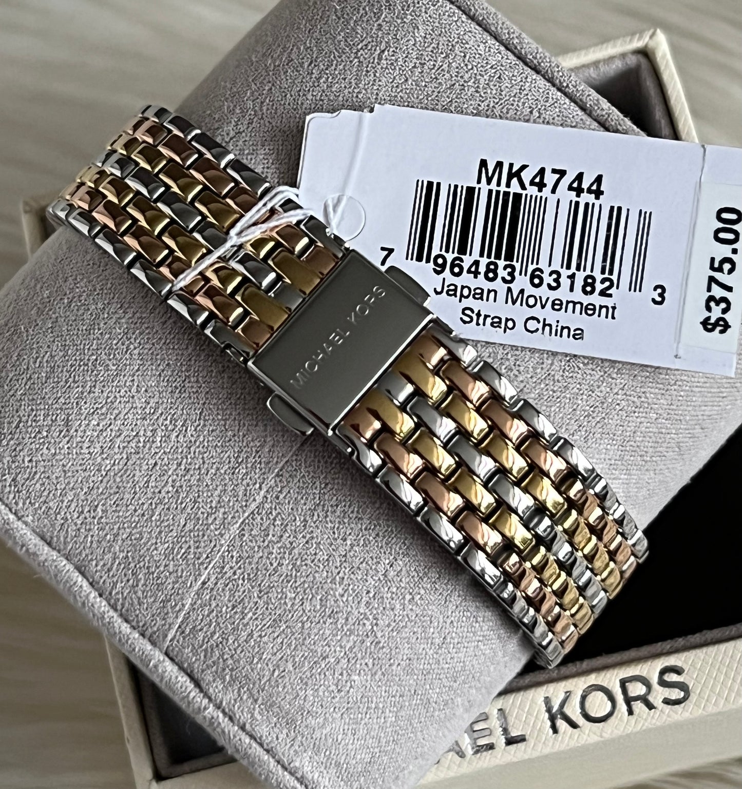 Michael Kors Women’s Emery Tri-Tone Stainless Watch