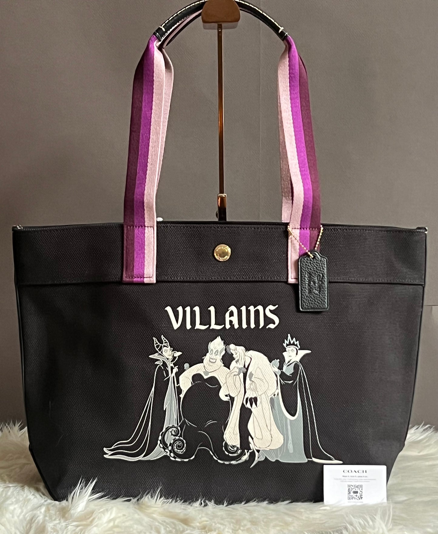 Disney X Coach Tote with Villains Motif