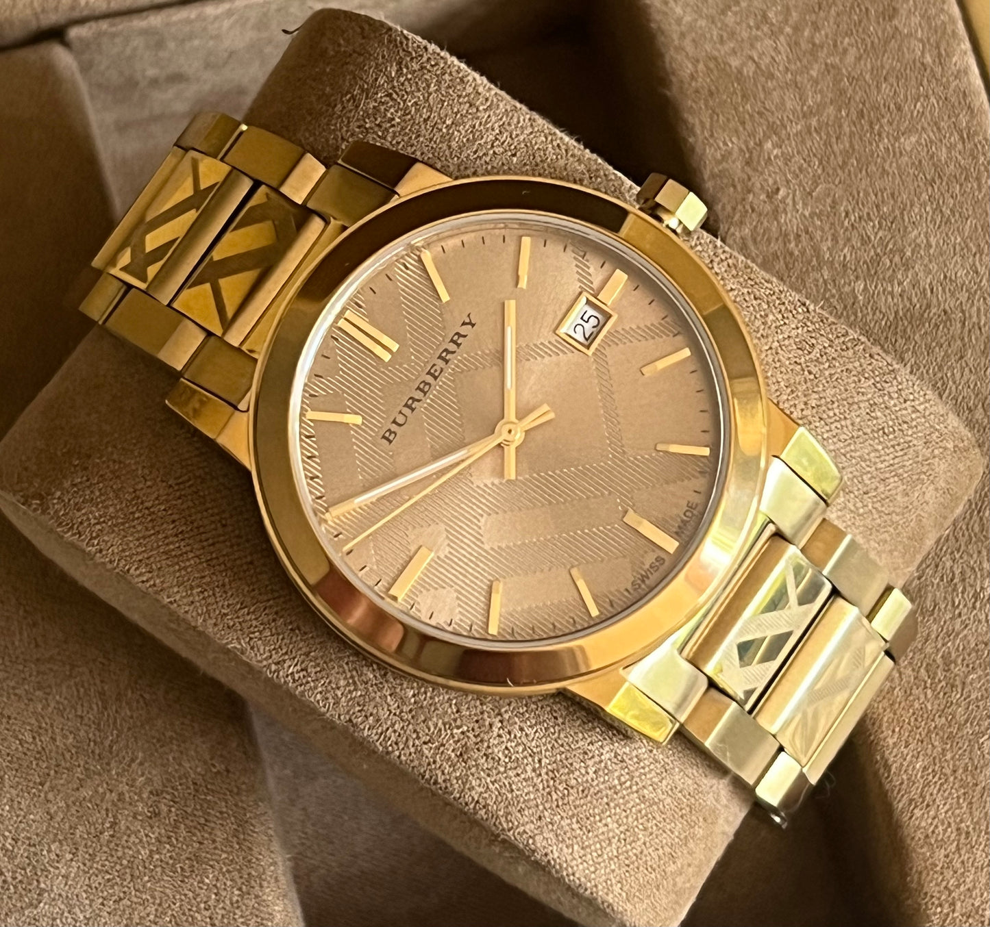 Burberry Unisex Swiss Gold Ion-Plated Watch