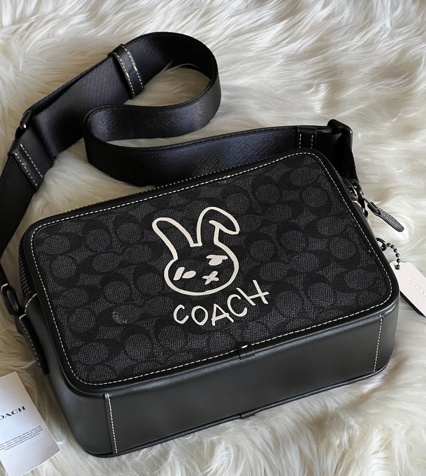 Coach Lunar New Year Charter Crossbody 24 in Signature Canvas with Rabbit