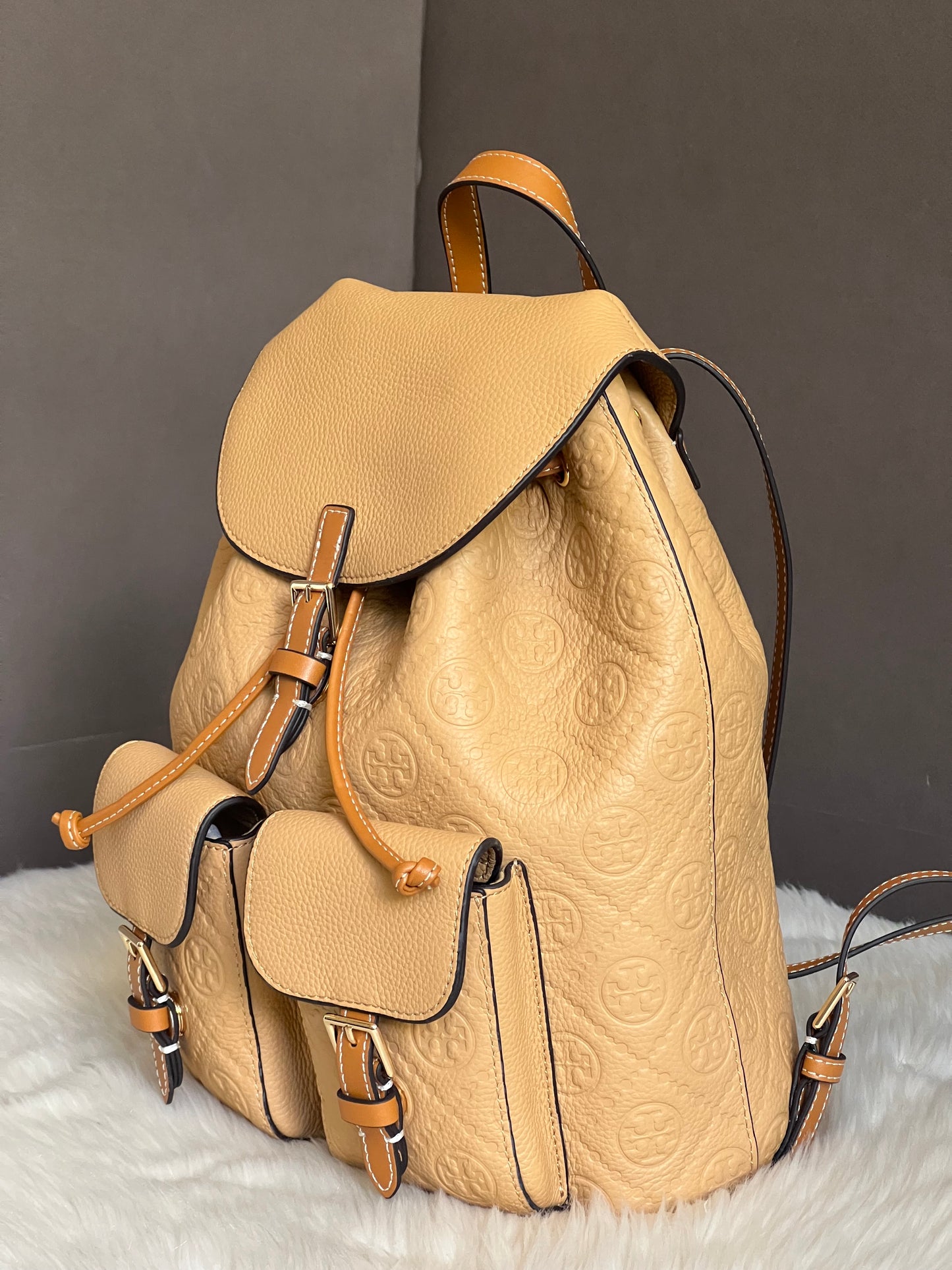 Tory Burch T Monogram Pebbled Backpack