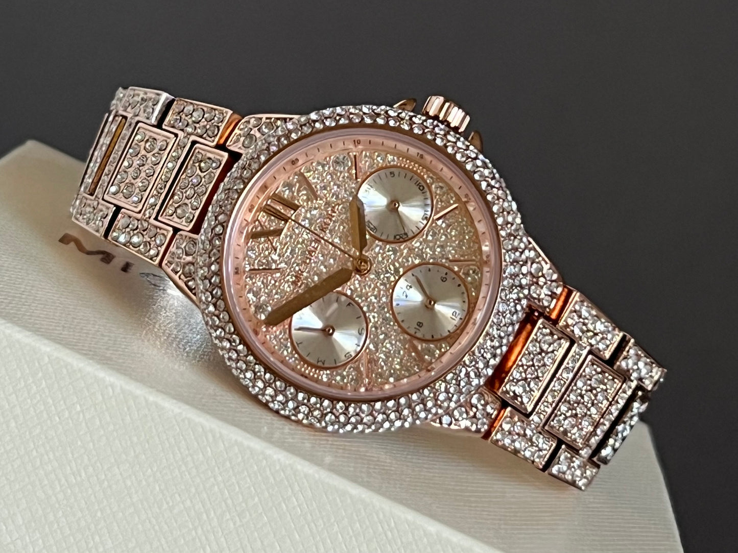 Michael Kors Women’s Mini Camille Pavé Rose Gold-Tone Watch