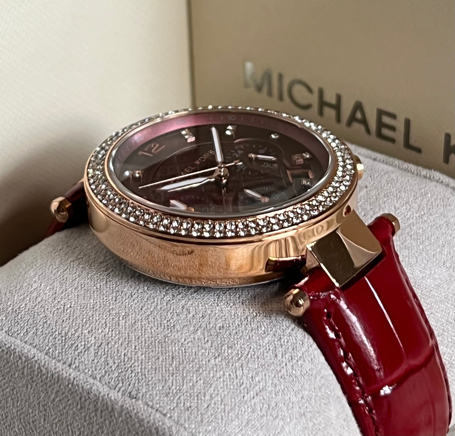 Michael Kors Parker Rose Gold Leather Watch