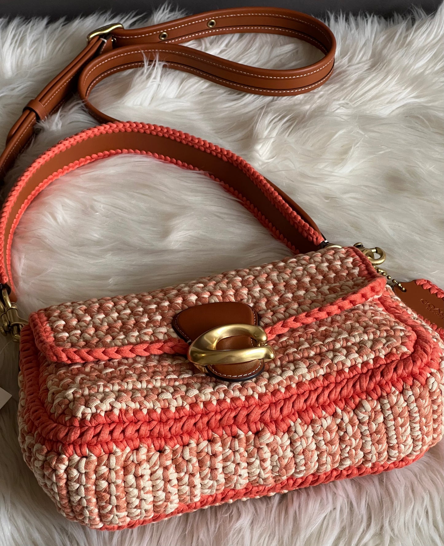 Coach Soft Tabby Shoulder Bag with Crochet