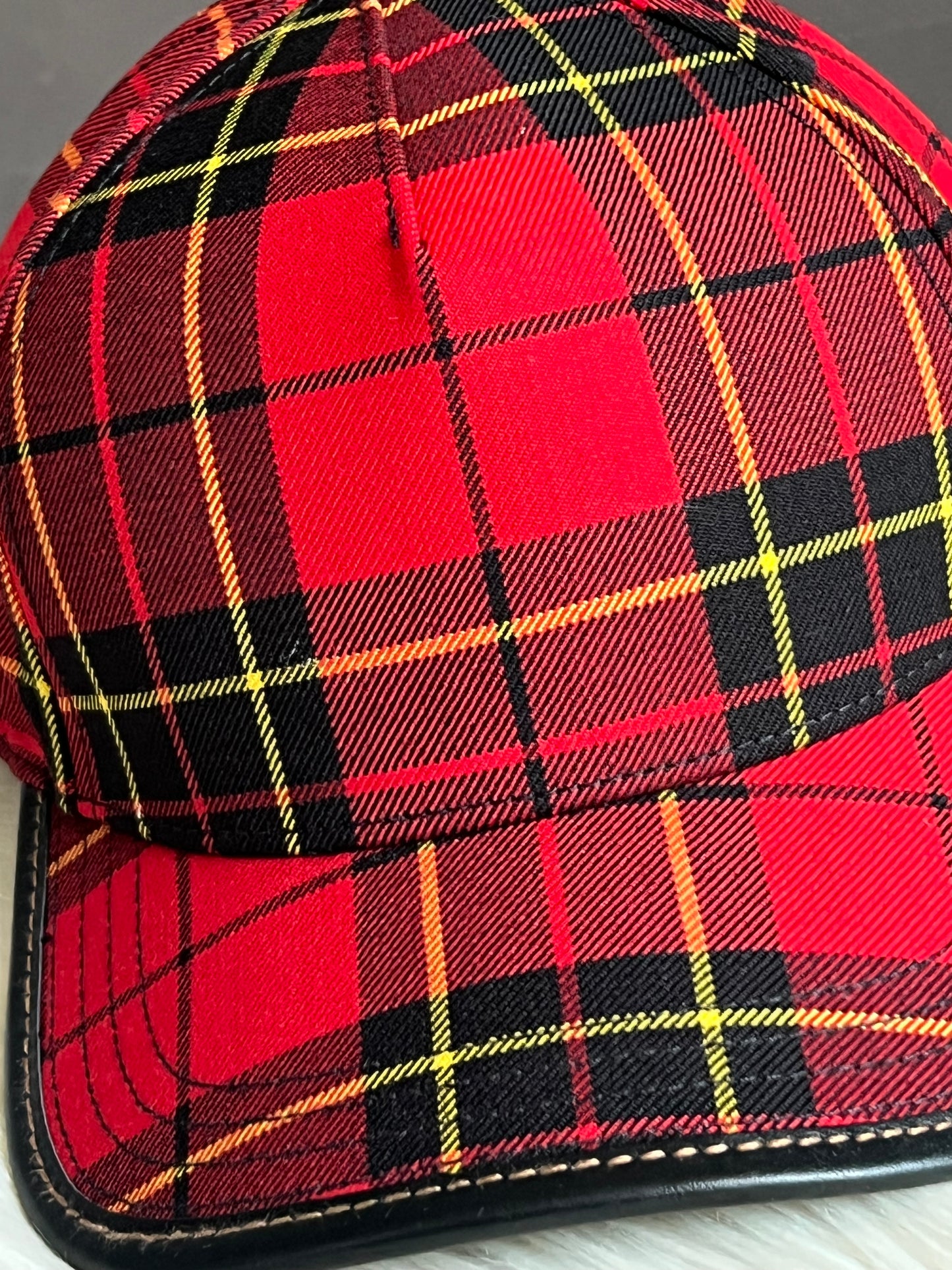 Coach Tartan Plaid Print Baseball Hat