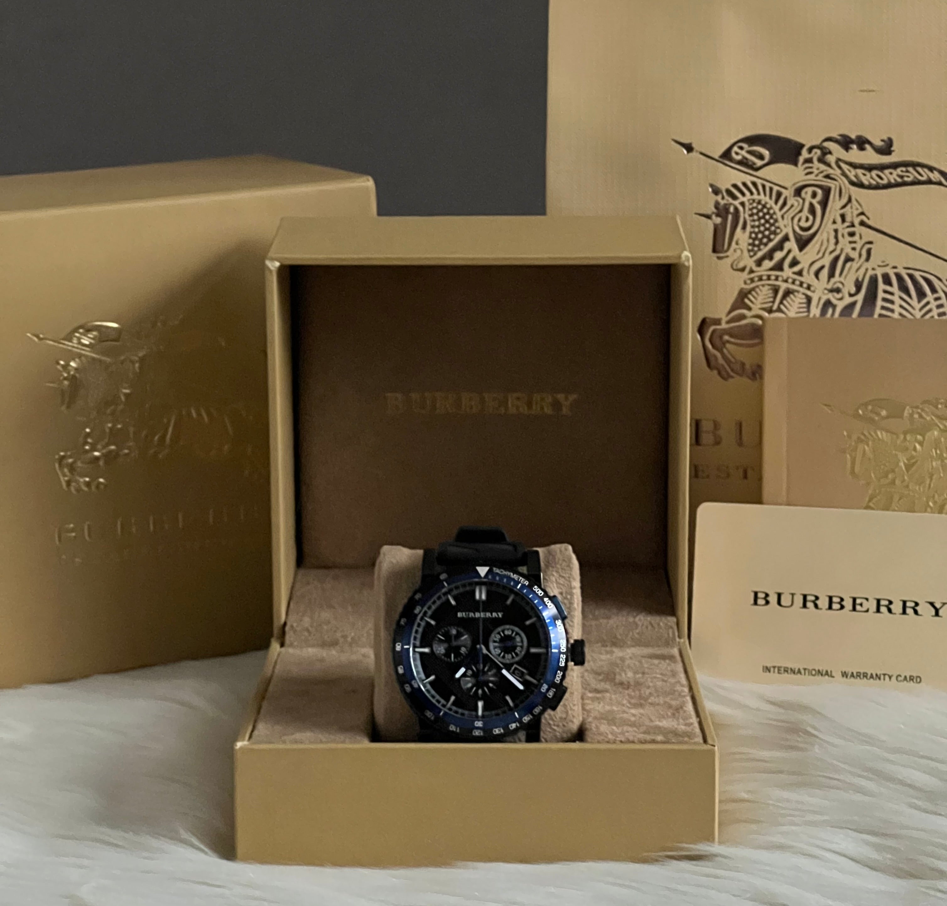 Burberry The City Sport Chronograph Black Rubber Strap Watch