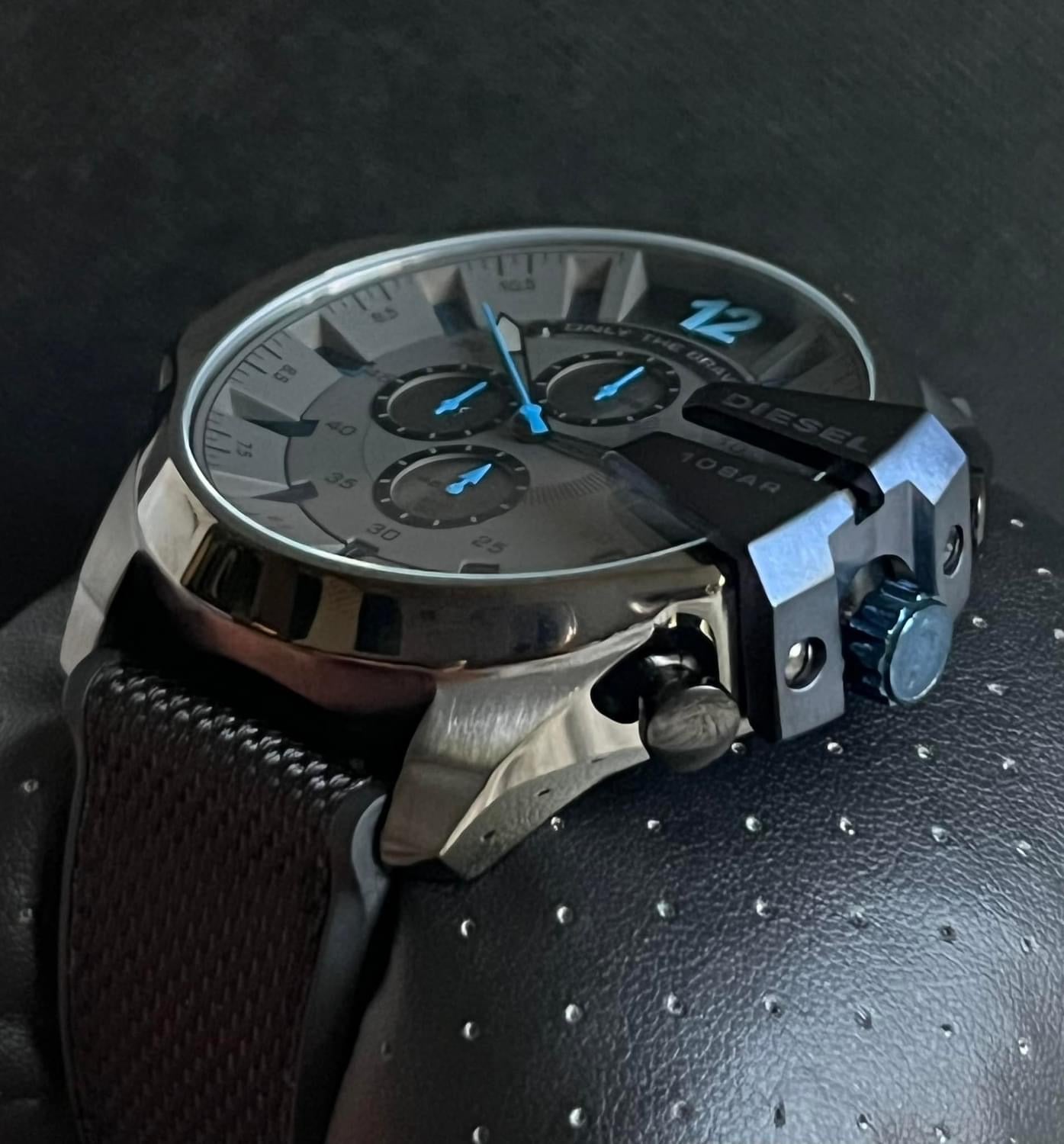 Diesel Mega Chief Black and Grey Nylon Watch