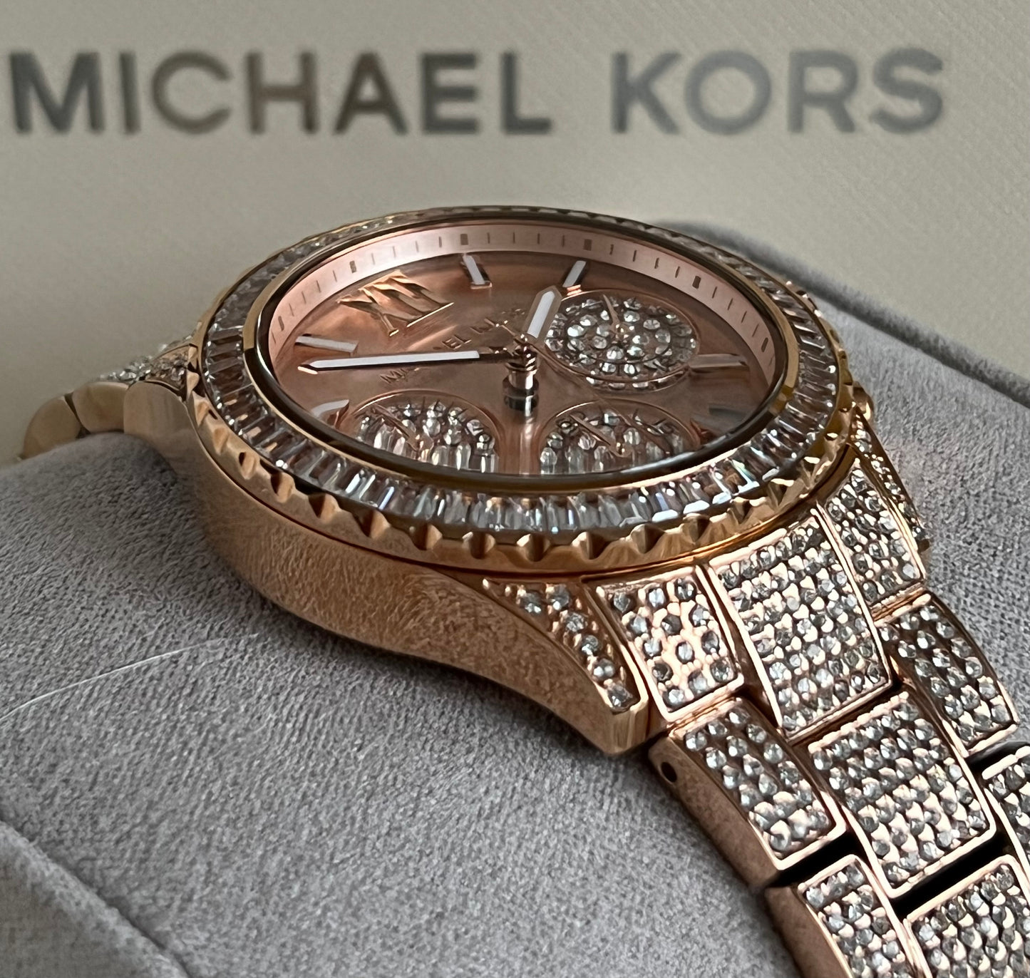 Michael Kors Women’s Everest Chronograph Quartz Crystal Rose Gold Dial Watch