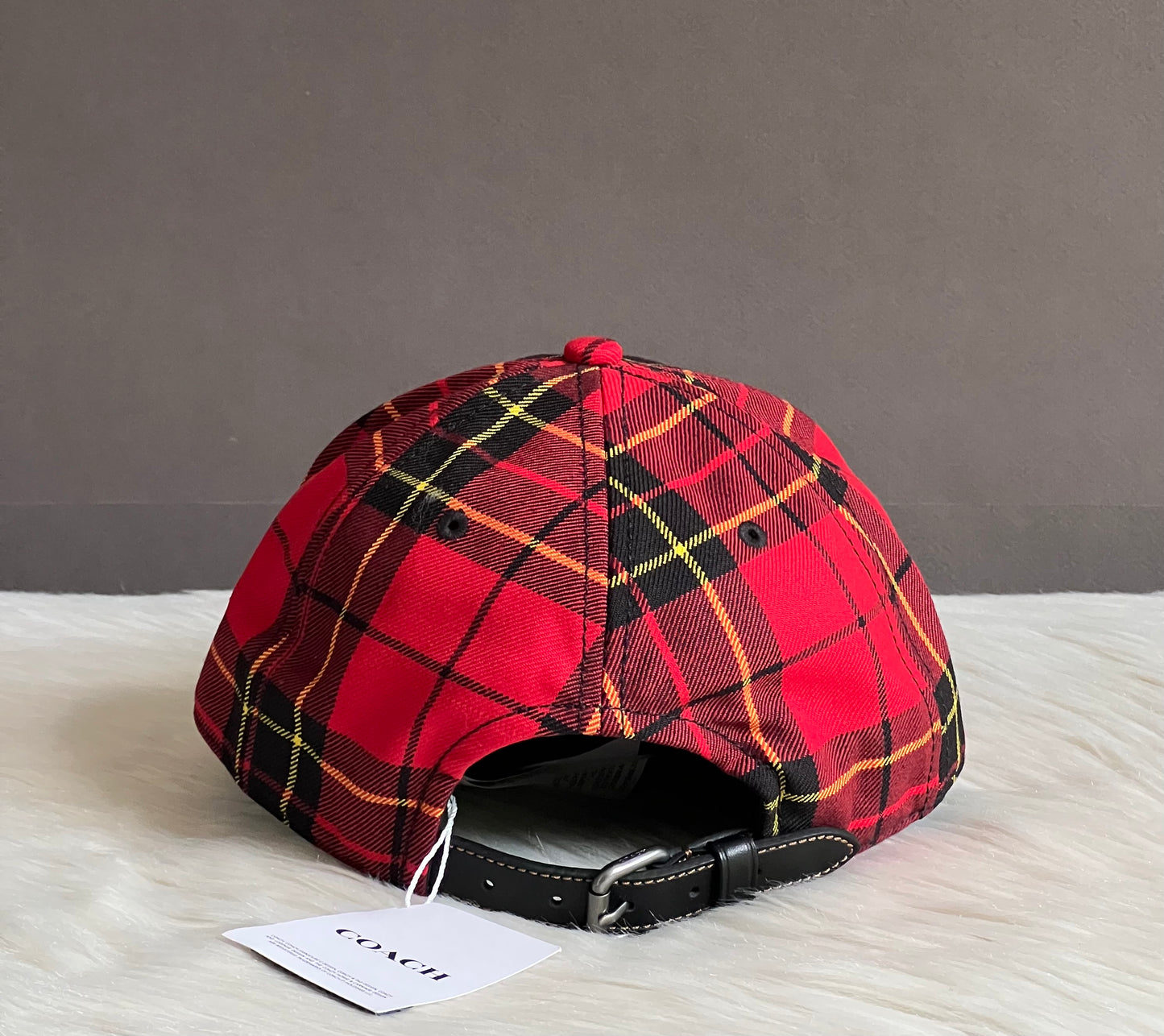 Coach Tartan Plaid Print Baseball Hat