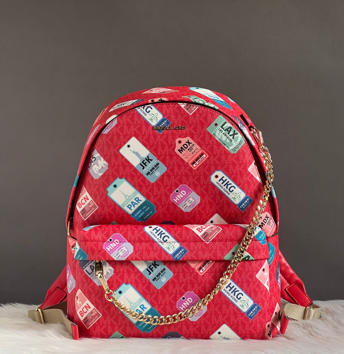 Michael Kors Slater Medium Printed Signature Logo Backpack