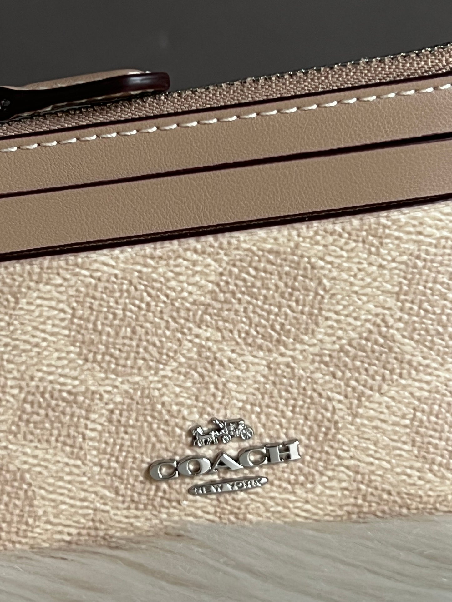 Coach Mini Skinny Id Case In Signature Canvas